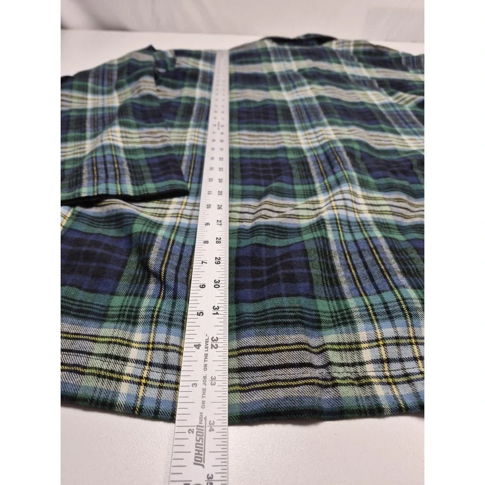 VTG Polo Ralph Lauren Shirt Mens M Green Plaid Flannel Long Sleeve Sleepwear